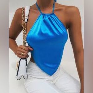 Blue Halter Top